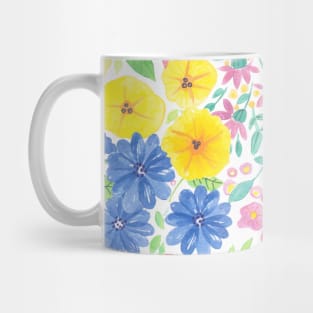 Floral watercolor pattern white Mug